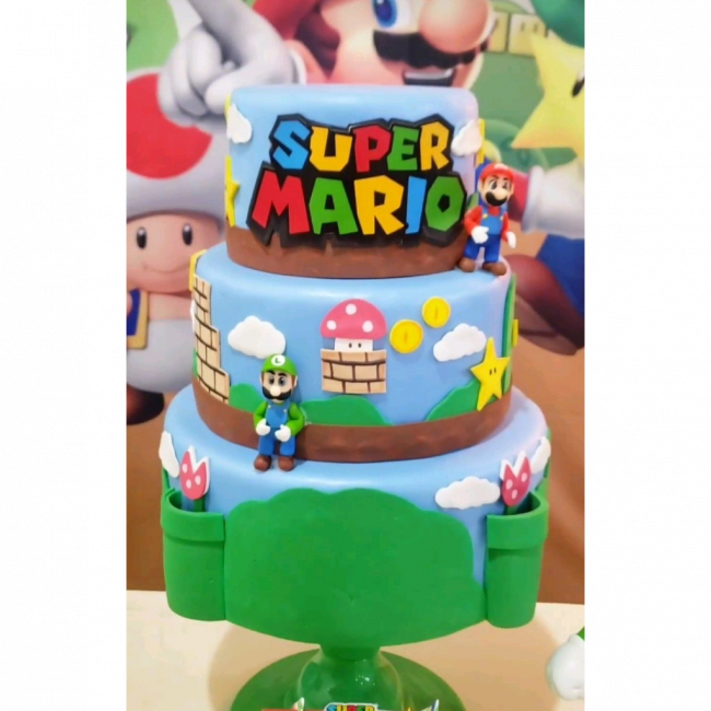 Bolo Cenográfico Super Mario