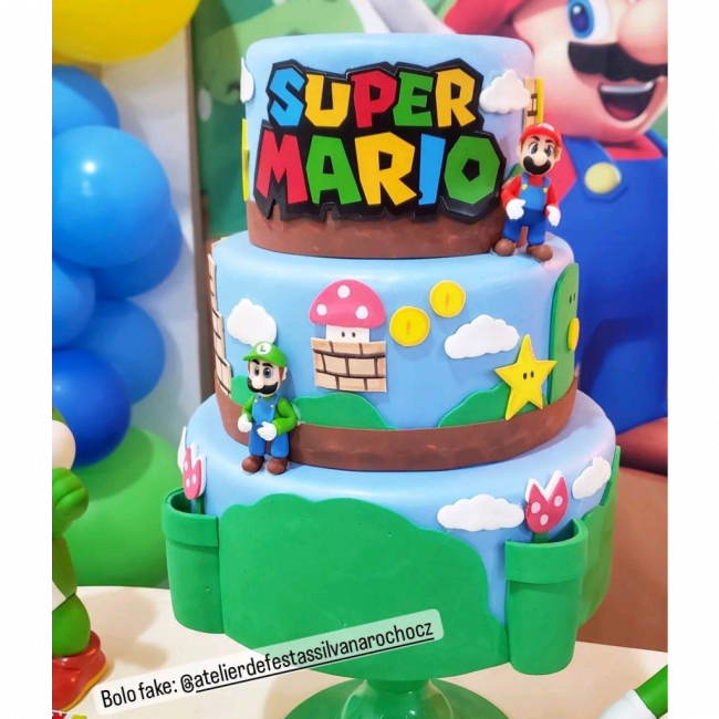 Bolo Cenográfico Super Mario