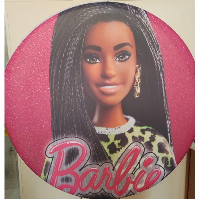 Painel Redondo Barbie Negra 1,50