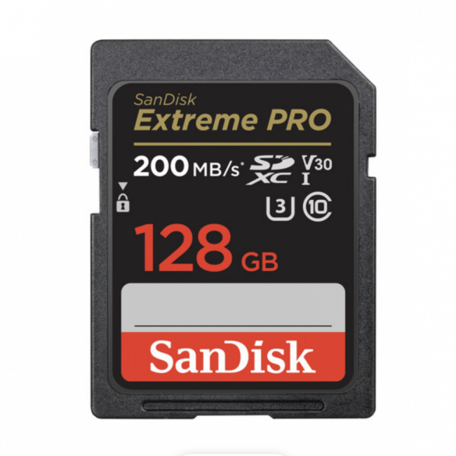 CARTÃO 128GB DE 200MB/S EXTREME PRO