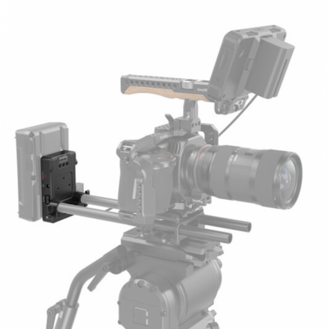 PLACA ADAPTADORA SMALLRIG V-MOUNT COM HASTE DUPLA