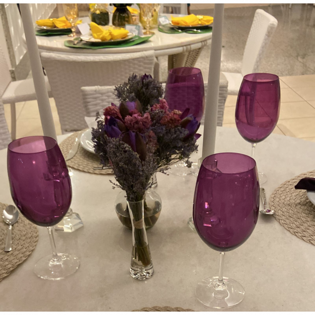 TAÇA LILAS AGUA