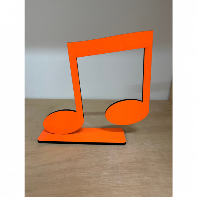 Nota musical laranja neon