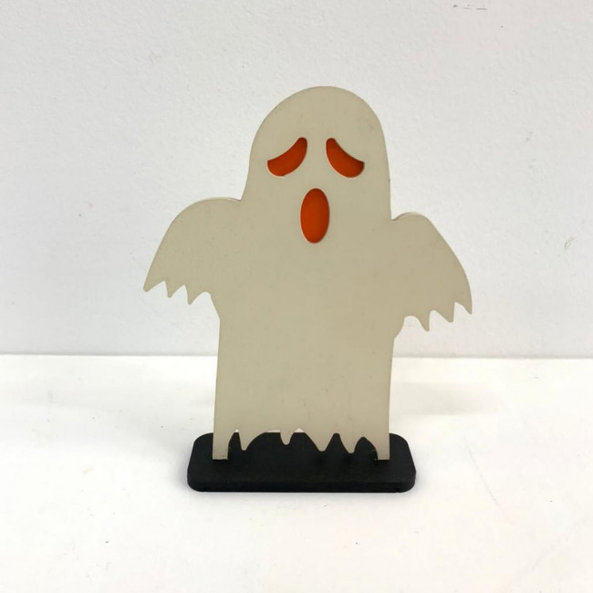 Placa de Halloween Fantasma (MDF)