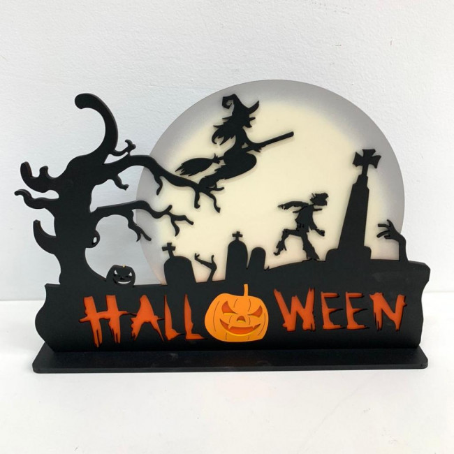 Placa Halloween Lua (MDF)