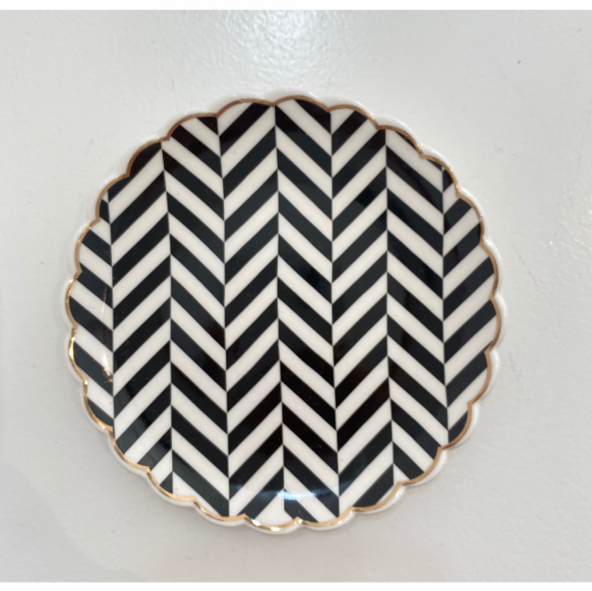 Prato decorativo círculo chevron