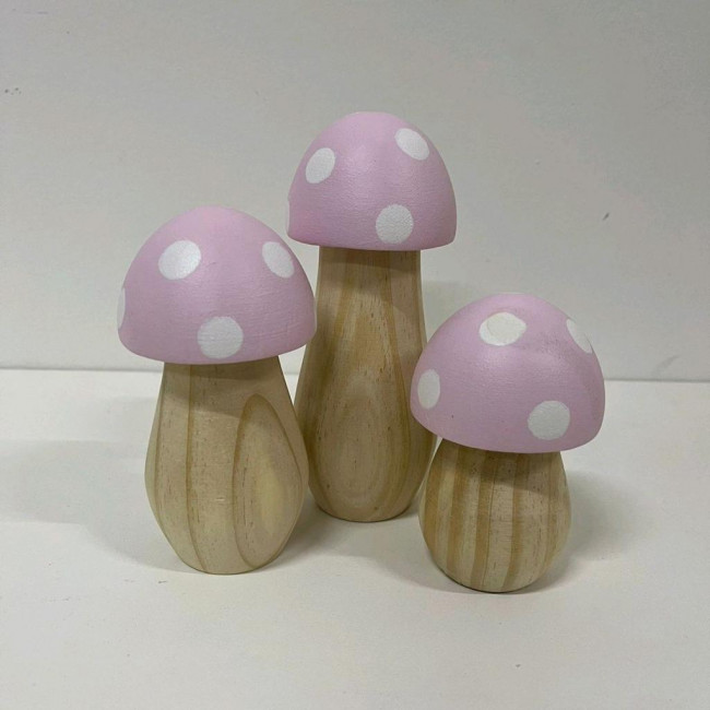 Trio de cogumelos Rosa