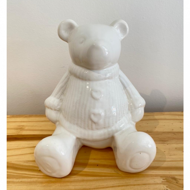 Urso branco de louça