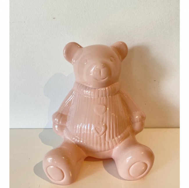 Urso rosa de louça