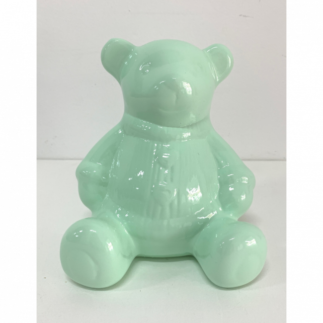 Urso verde de cerâmica P