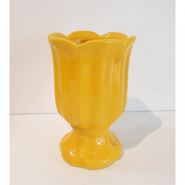 Vaso Amarelo Médio de Cerâmica
