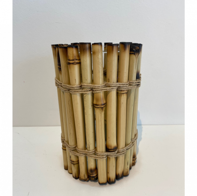 Vaso Bambu com Vidro