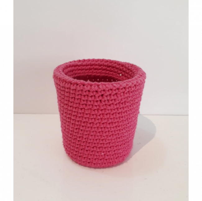 Vaso Pink de Crochê