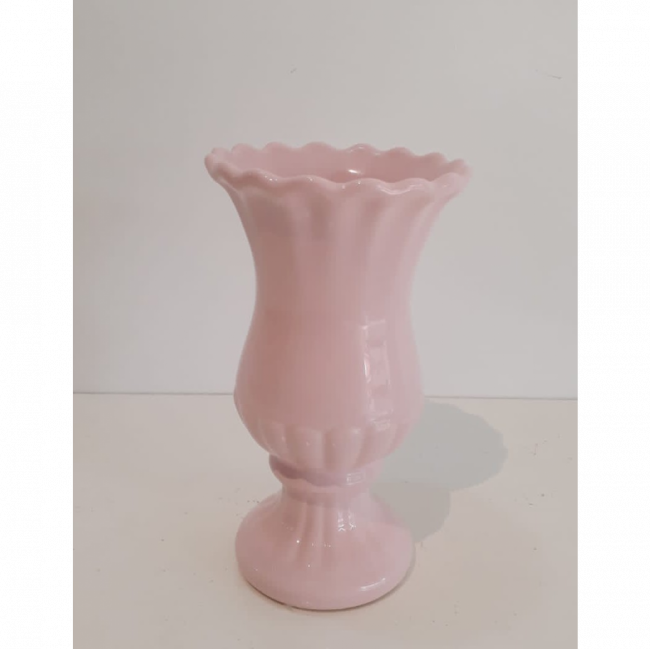 Vaso Rosa de Cerâmica Silveira P