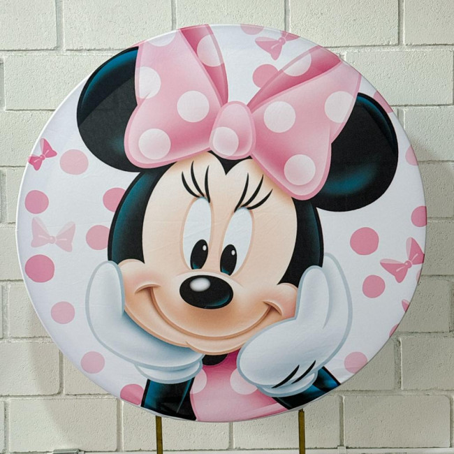 CAPA PAINEL REDONDO MINNIE ROSA - 1,30CM