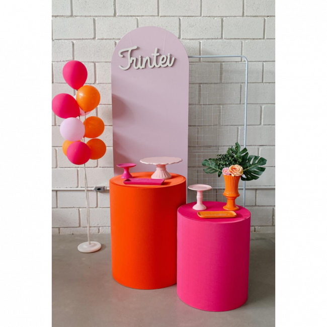 KIT ADULTO FEMININO PINK E LARANJA PAINEL TELADO