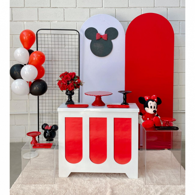 KIT MINNIE VERMELHA CÕMODA ARCO ÍRIS