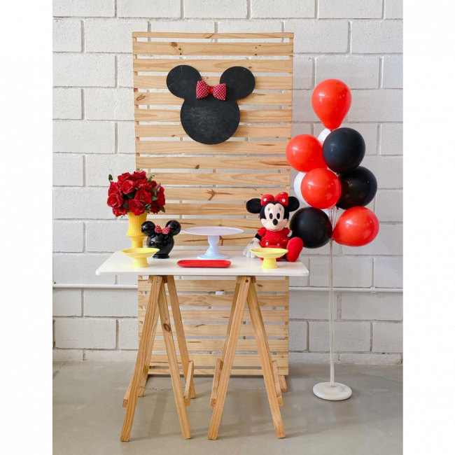 KIT MINNIE VERMELHA MESA MINIZINHA - painel palete