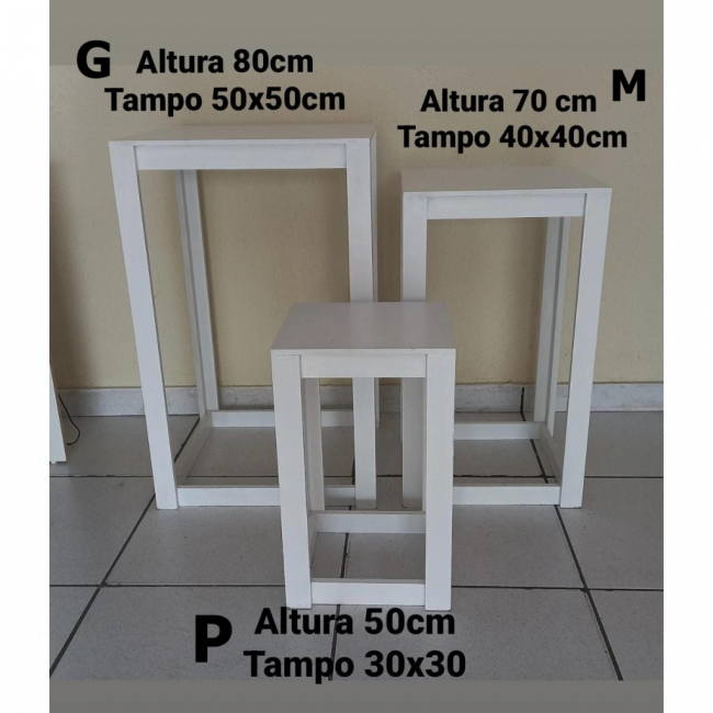 MESA CUBO VAZADA BRANCA P