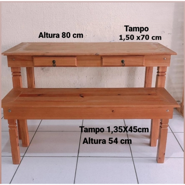 MESA RÚSTICA BAIXA MAIS FINA