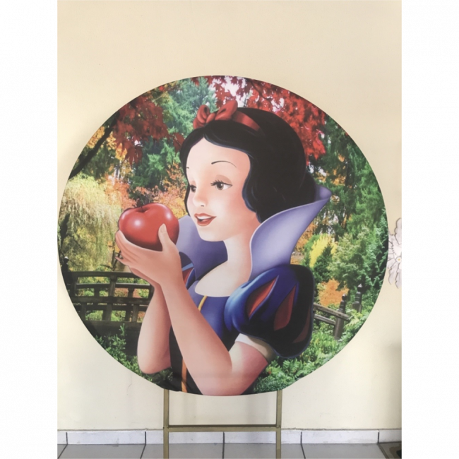 CAPA PAINEL REDONDO BRANCA DE NEVE COM MAÇA - 1,30CM