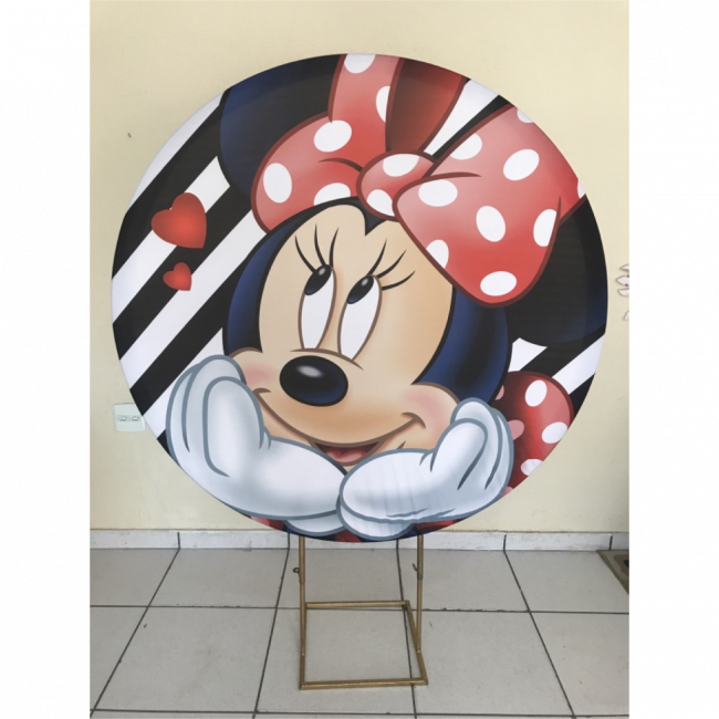 CAPA PAINEL REDONDO MINNIE VERMELHA - 1,30CM