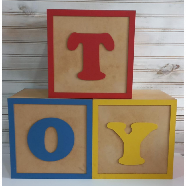 TRIO DE CUBOS DE MDF 30X30 ABC/TOY