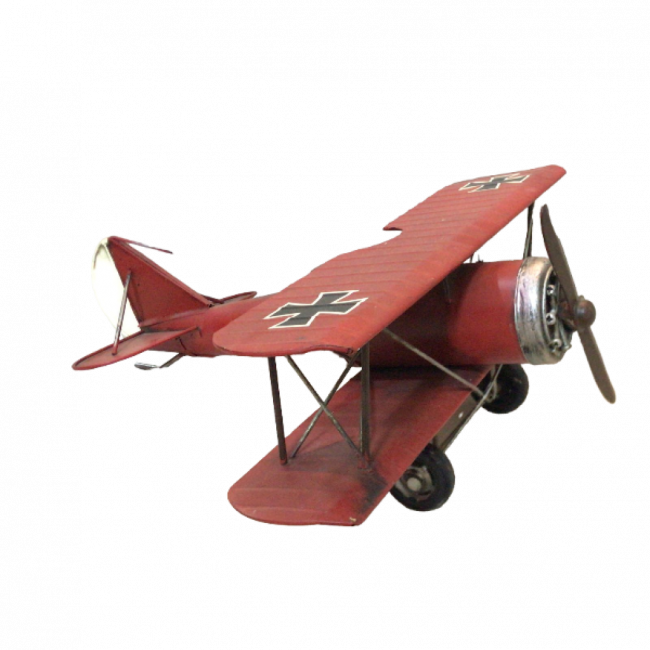 Avião Vintage Modelo De Biplano Vermelho