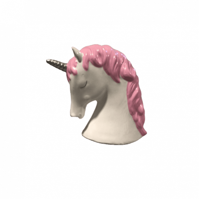 Cabeça de Unicornio Rosa