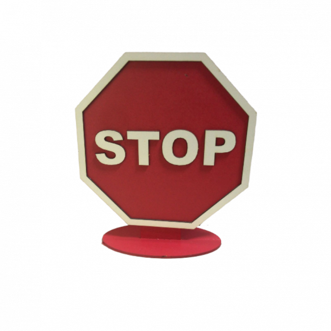 Mini Totem de Placa \'\'Stop\'\'