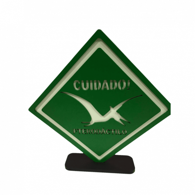 Placa \'\' Cuidado  Pterodáctilo \'\'