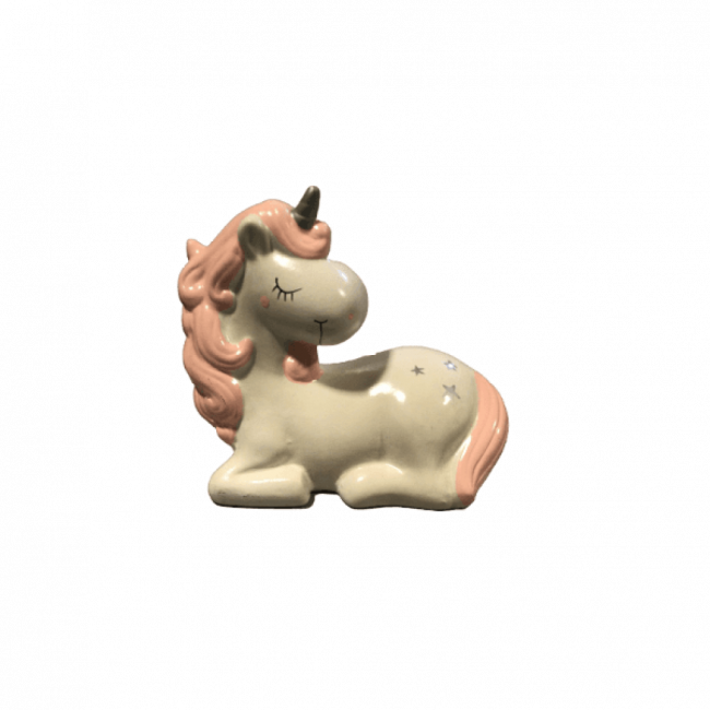 Unicornio de Porcelana Rosa Bebê