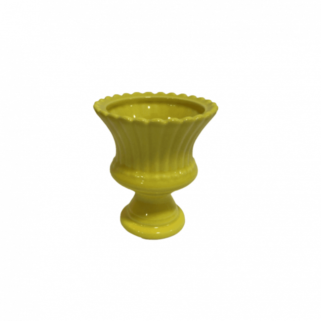 Vaso Amarelo Cerâmica