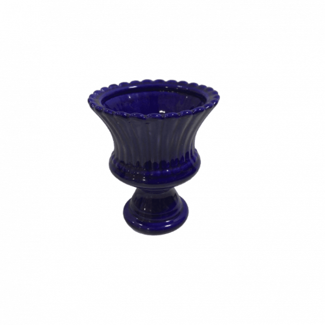 Vaso Azul Escuro Cerâmica