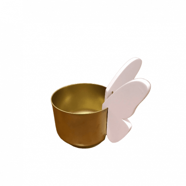 Vaso Borboleta Gold Rosa Bebe