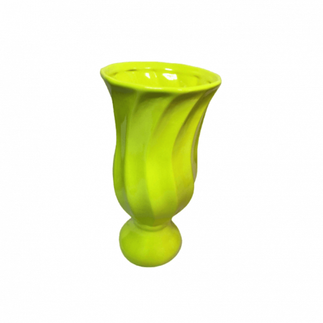 Vaso Taça Romana G Amarelo Fluorescente