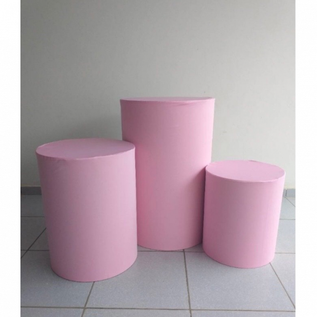 Trio de cilindro rosa