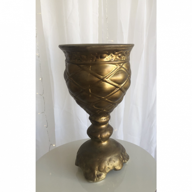 Vaso cerâmica  dourado