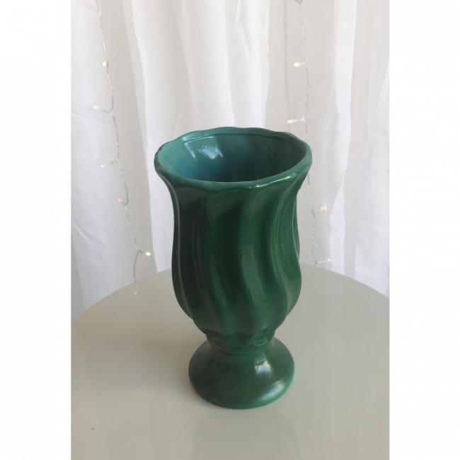 Vaso cerâmica torcido verde