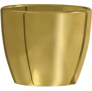 Vaso Decorativo Em Cerâmica Dourado 15x30cm