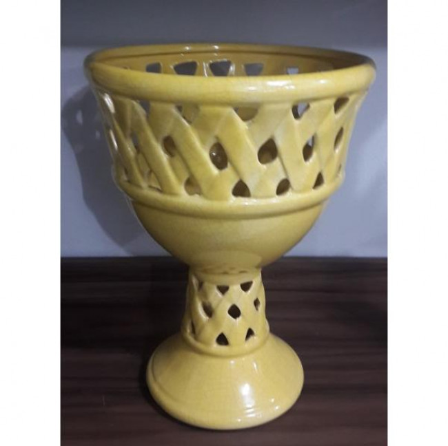 VASO AMARELO TRELIÇADO 32 X 24