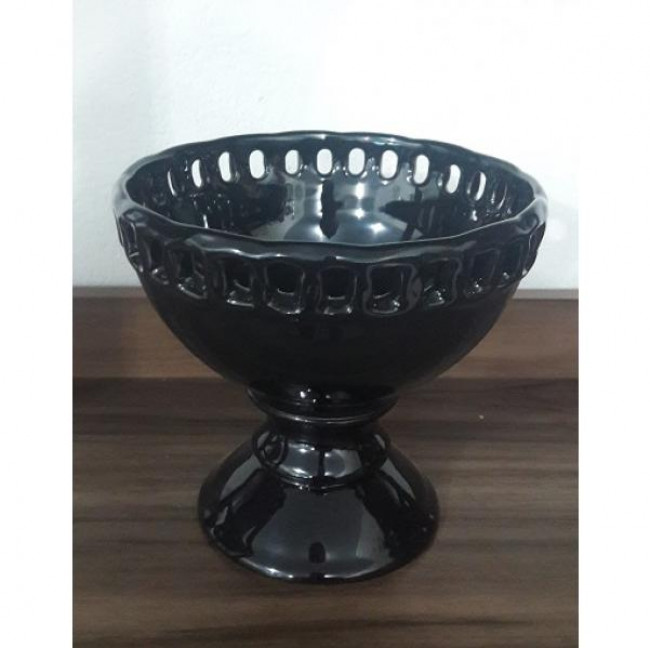 VASO PRETO REDONDO MINI ELOS