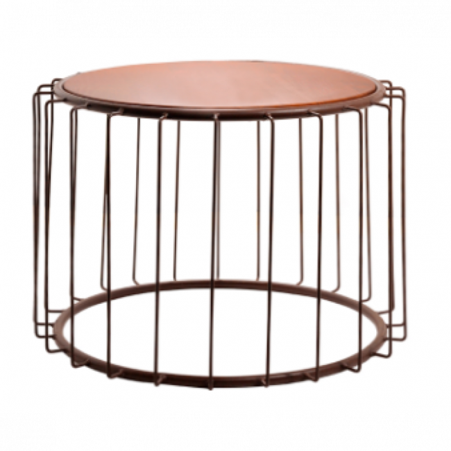 MESA DE CENTRO APOIO  ROSÉ GOLD 57X40