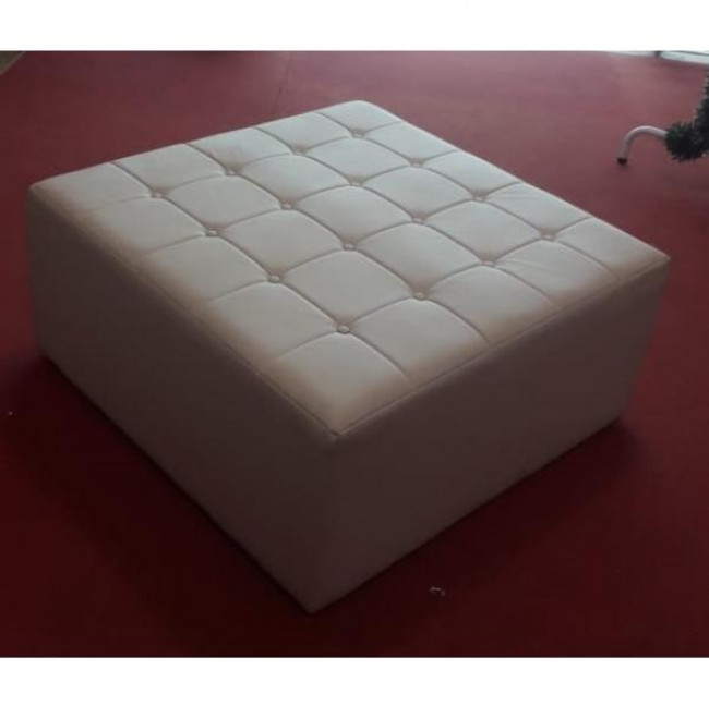 PUFF QUADRADO OFF WHITE A42CM 90X90CM