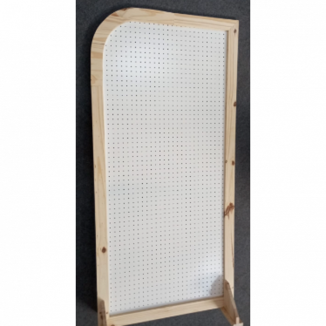 PAINEL BRANCO PERFURADO BORDA MADEIRA 1,70