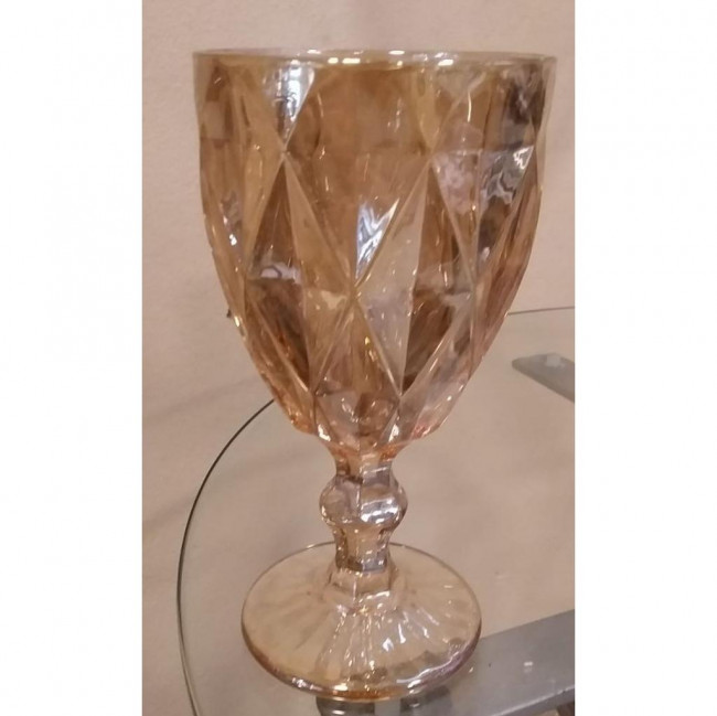 TAÇA DOURADA P AGUA/VINHO 310ML - DIAMOND