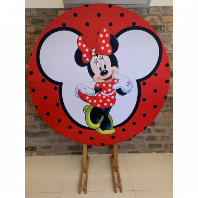 Capa Painel Redondo Minnie Vermelha