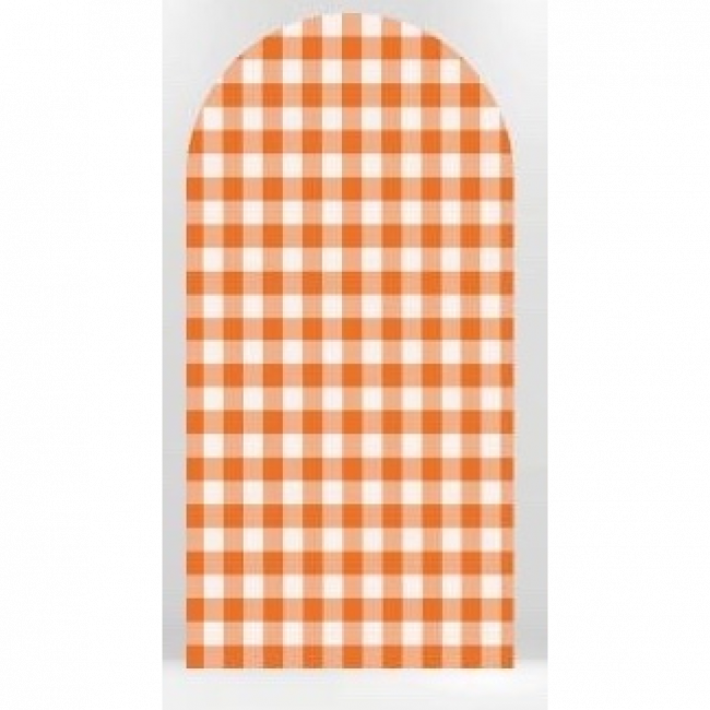 Capa Painel Oval Quadriculado Laranja