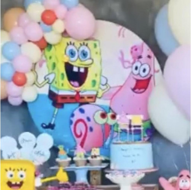 Capa Painel Redondo Bob Esponja Pequeno