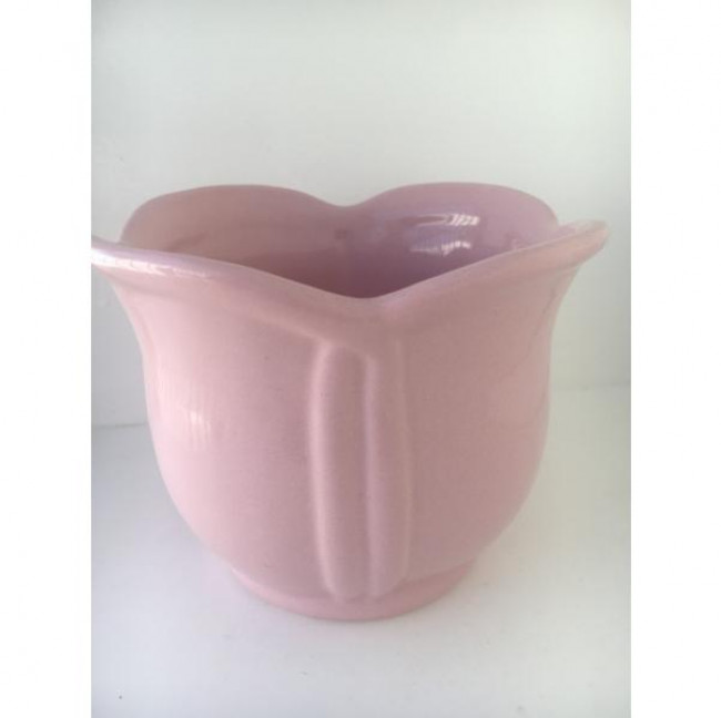 CACHEPOT FLORAL CERÂMICA P ROSA